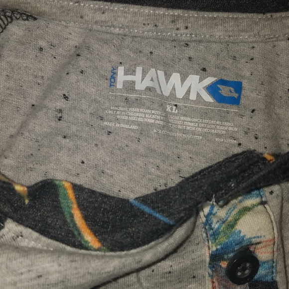 Tony Hawk 3 Button Short Sleeve Shirt Gray - Picture 4 of 4